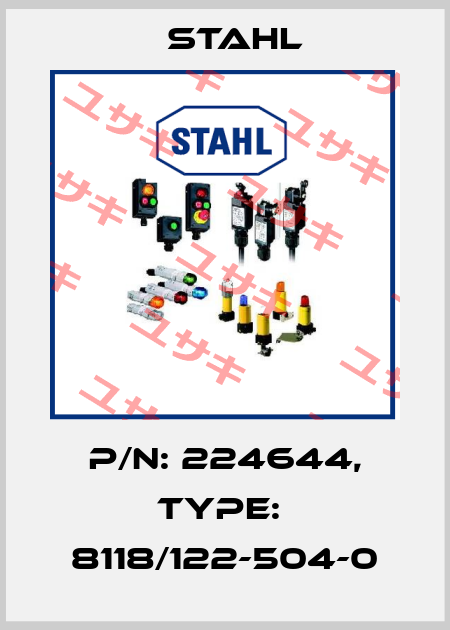 P/N: 224644, Type:  8118/122-504-0 Stahl
