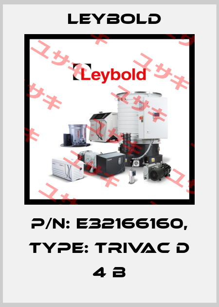 P/N: E32166160, Type: TRIVAC D 4 B Leybold