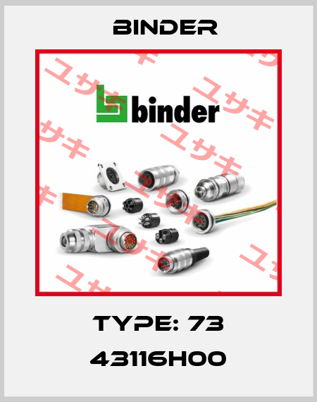 type: 73 43116H00 Binder