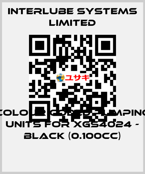 Colour coded pumping units for XGS4024 - Black (0.100cc) Interlube Systems Limited