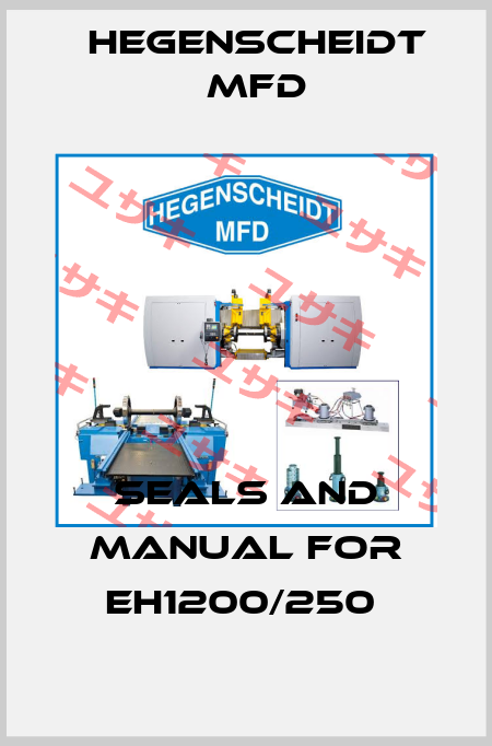 SEALS AND MANUAL FOR EH1200/250  Hegenscheidt MFD