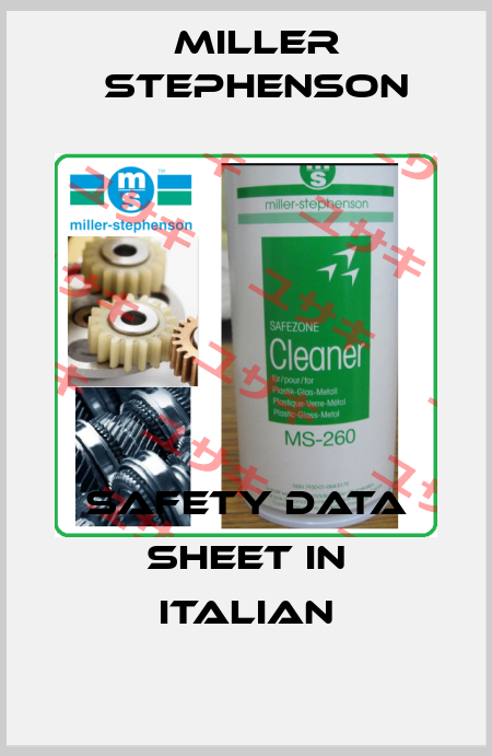 Safety Data sheet in Italian Miller Stephenson