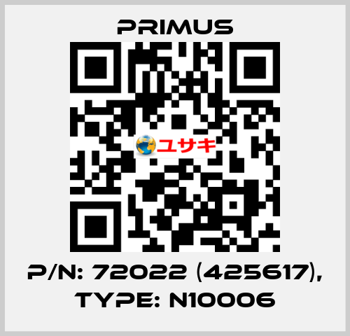 p/n: 72022 (425617), type: N10006 Primus