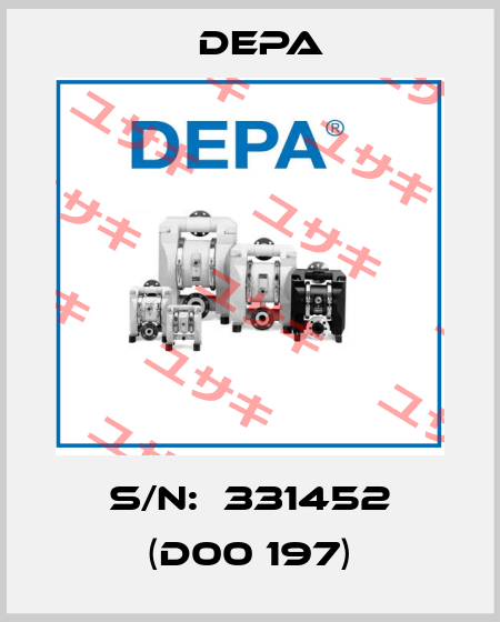 S/N:  331452 (D00 197) Depa