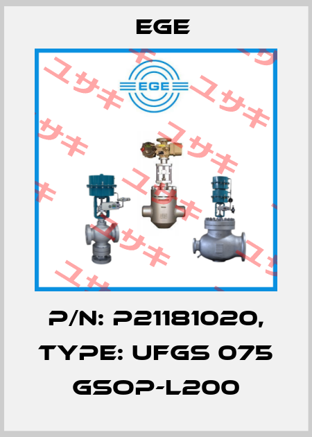 p/n: P21181020, Type: UFGS 075 GSOP-L200 Ege