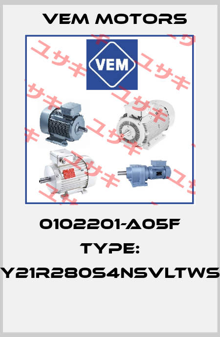 0102201-A05F TYPE: Y21R280S4NSVLTWS  Vem Motors
