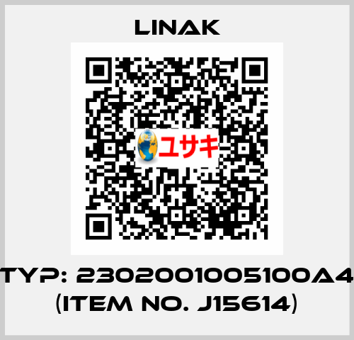 Typ: 2302001005100A4 (Item No. J15614) Linak