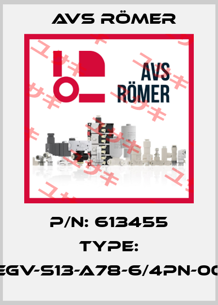 P/N: 613455 Type: EGV-S13-A78-6/4PN-00 Avs Römer
