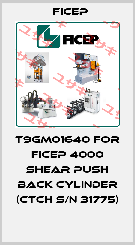 T9GM01640 for Ficep 4000 Shear Push Back Cylinder (CTCH S/N 31775)  Ficep