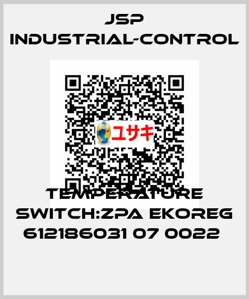 TEMPERATURE SWITCH:ZPA EKOREG 612186031 07 0022  JSP Industrial-Control