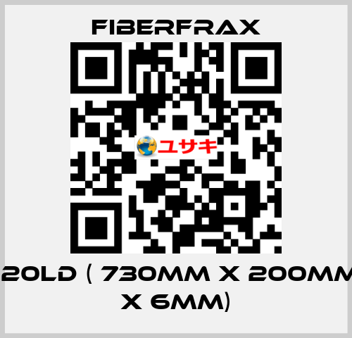 120LD ( 730mm x 200mm x 6mm) Fiberfrax