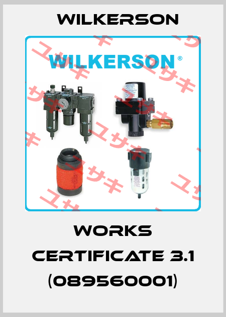 Works certificate 3.1 (089560001) Wilkerson