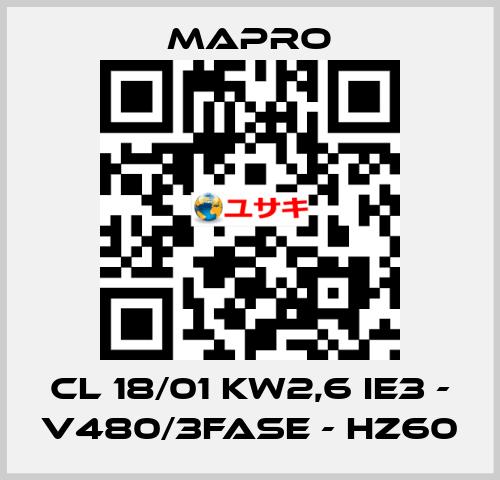 CL 18/01 kW2,6 IE3 - V480/3fase - Hz60 Mapro