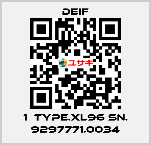 1  TYPE.XL96 SN. 9297771.0034 Deif