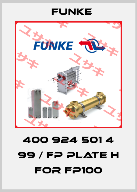 400 924 501 4 99 / FP plate H for FP100 Funke