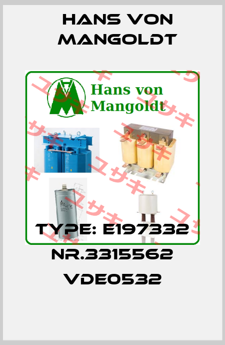Type: E197332 Nr.3315562 VDE0532 Hans von Mangoldt