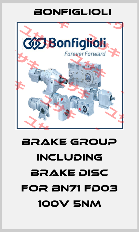 Brake group including brake disc for BN71 FD03 100V 5Nm Bonfiglioli