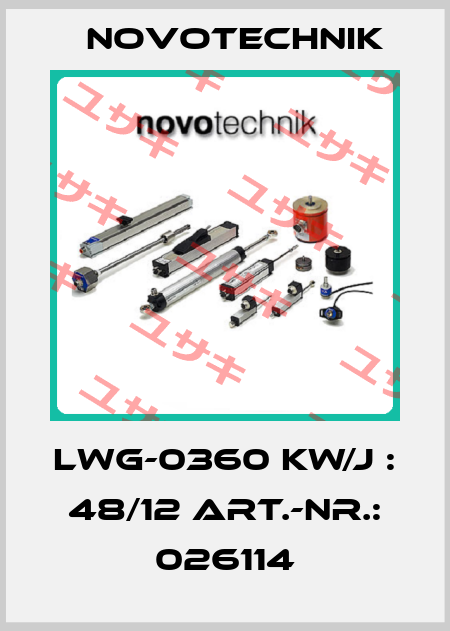 LWG-0360 KW/J : 48/12 Art.-Nr.: 026114 Novotechnik