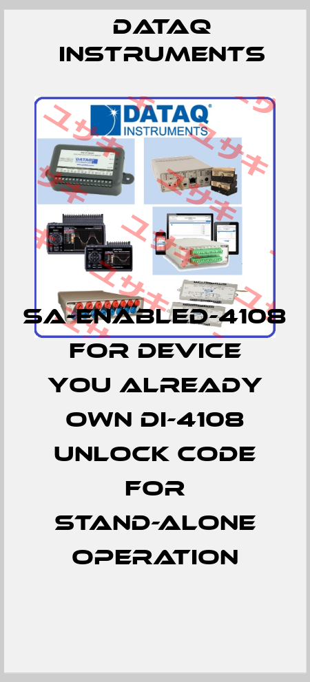 SA-Enabled-4108 for Device You Already Own DI-4108 Unlock Code for Stand-alone Operation Dataq Instruments