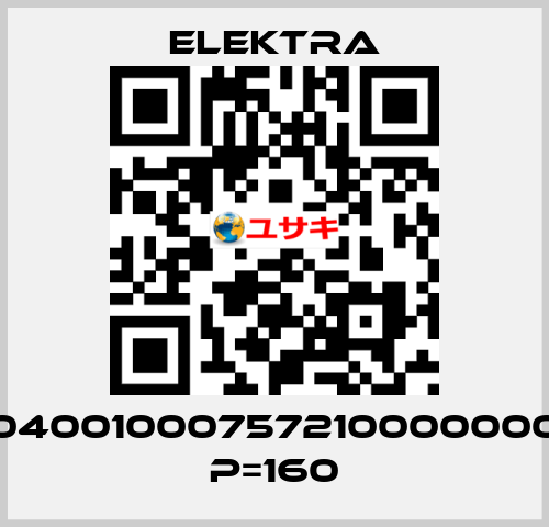 04001000757210000000 P=160 ELEKTRA
