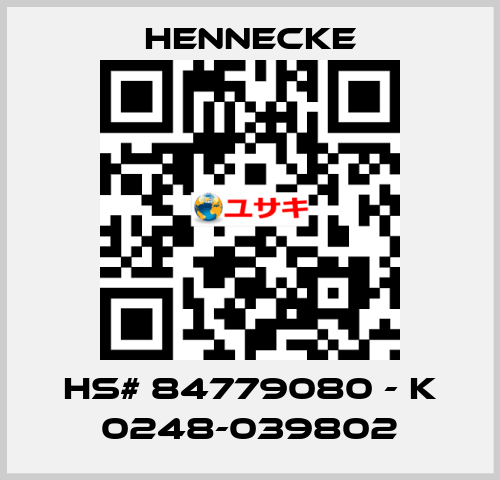 HS# 84779080 - K 0248-039802 Hennecke