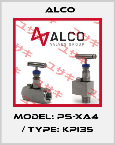 MODEL: PS-XA4  / TYPE: KPI35 Alco