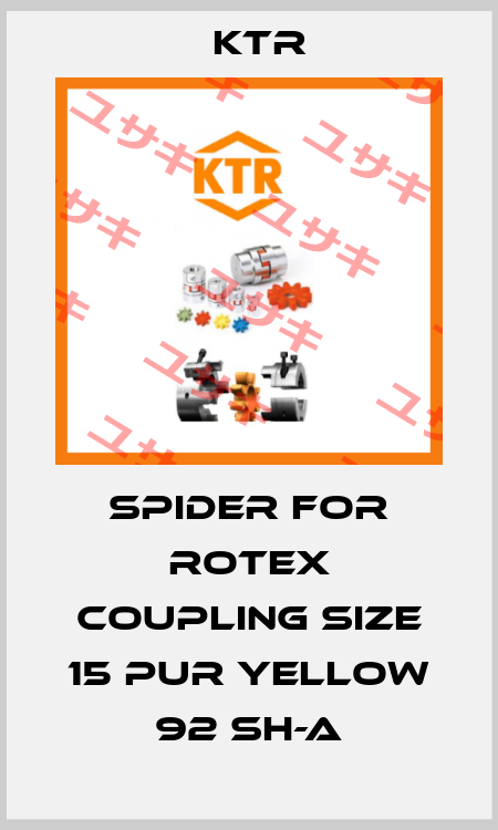 Spider For ROTEX Coupling Size 15 PUR Yellow 92 Sh-A KTR