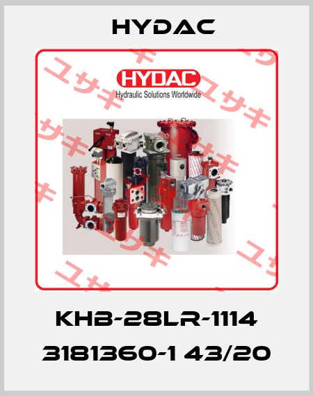KHB-28LR-1114 3181360-1 43/20 Hydac