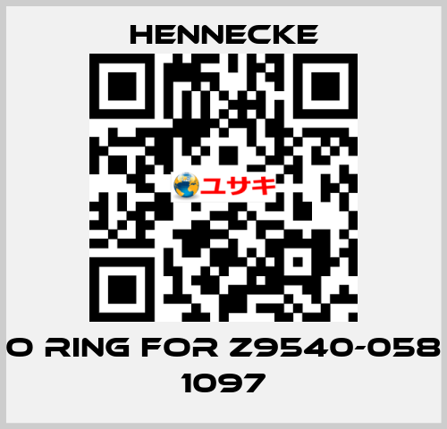 o ring for Z9540-058 1097 Hennecke