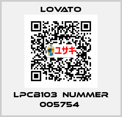 LPCB103  Nummer 005754  Lovato