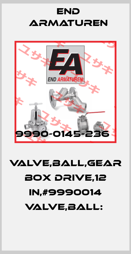 9990-0145-236       VALVE,BALL,GEAR BOX DRIVE,12 IN,#9990014 VALVE,BALL:  End Armaturen