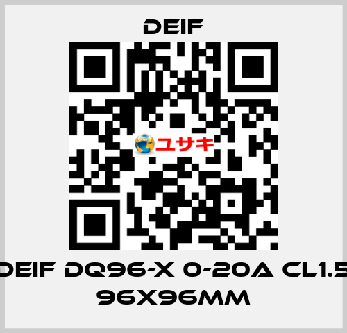DEIF DQ96-X 0-20A CL1.5 96X96MM Deif