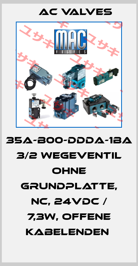 35A-B00-DDDA-1BA  3/2 Wegeventil ohne Grundplatte, NC, 24VDC / 7,3W, offene Kabelenden  МAC Valves