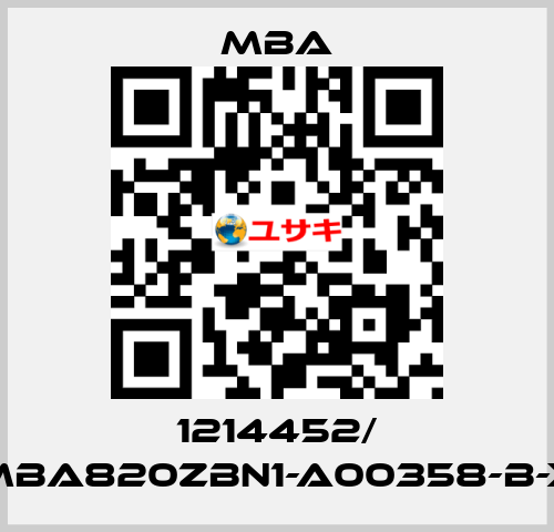 1214452/ MBA820ZBN1-A00358-B-X MBA