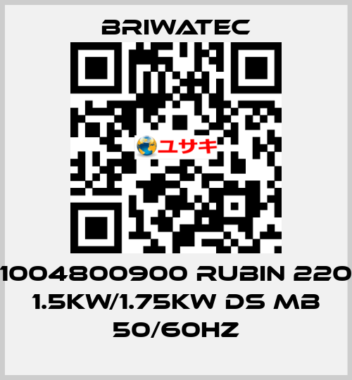 1004800900 RUBIN 220 1.5kW/1.75kW DS MB 50/60Hz Briwatec