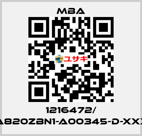 1216472/ MBA820ZBN1-A00345-D-XXXXX MBA