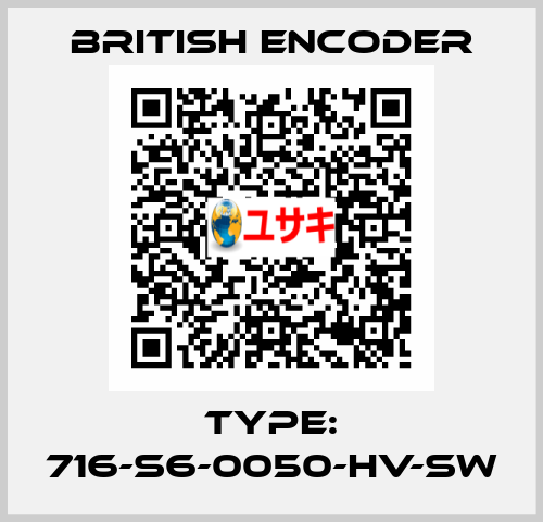 Type: 716-S6-0050-HV-SW British Encoder