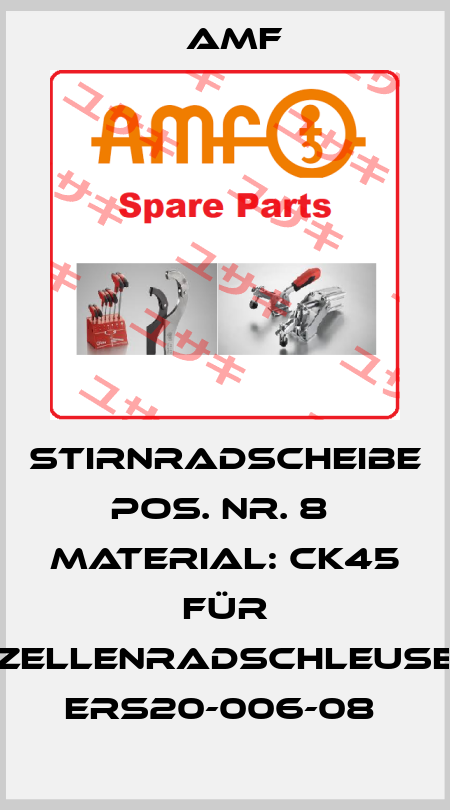 Stirnradscheibe Pos. Nr. 8  Material: Ck45 für Zellenradschleuse ERS20-006-08  Amf