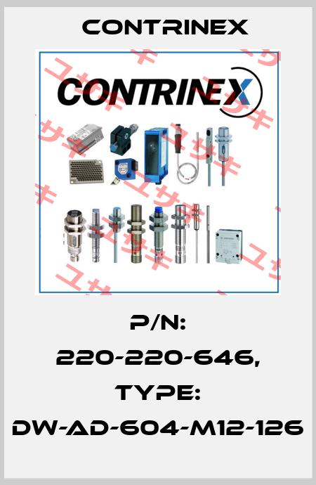 p/n: 220-220-646, Type: DW-AD-604-M12-126 Contrinex