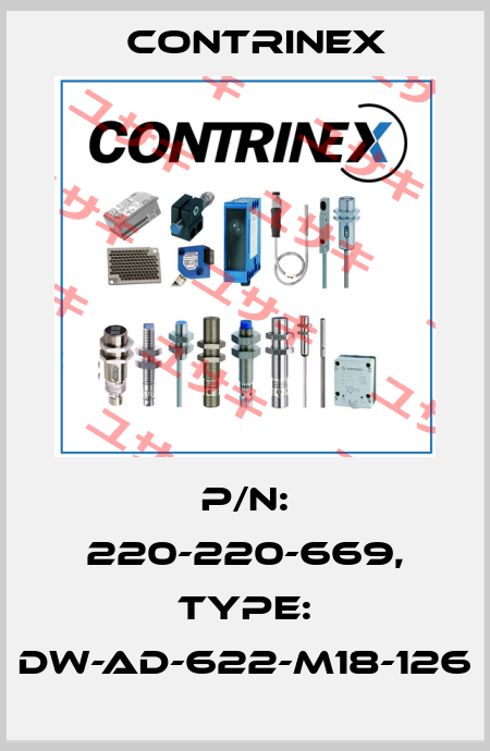 p/n: 220-220-669, Type: DW-AD-622-M18-126 Contrinex