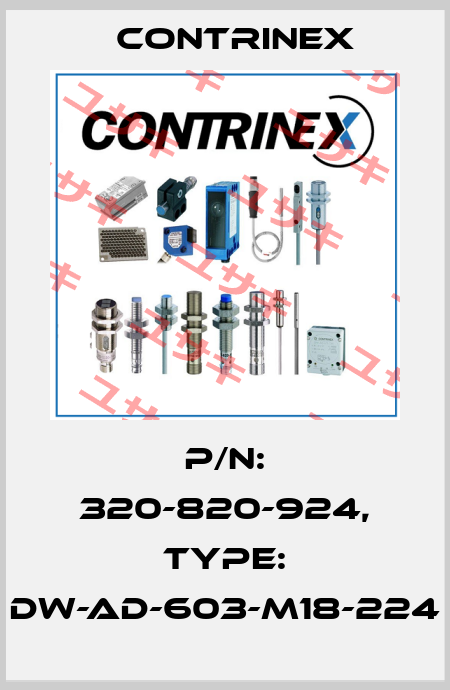 p/n: 320-820-924, Type: DW-AD-603-M18-224 Contrinex