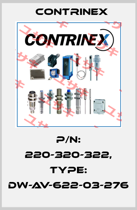 p/n: 220-320-322, Type: DW-AV-622-03-276 Contrinex