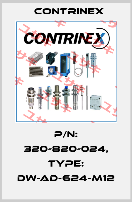 p/n: 320-820-024, Type: DW-AD-624-M12 Contrinex