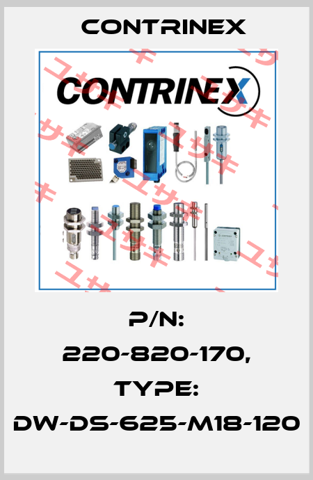 p/n: 220-820-170, Type: DW-DS-625-M18-120 Contrinex