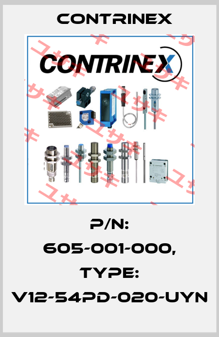 p/n: 605-001-000, Type: V12-54PD-020-UYN Contrinex