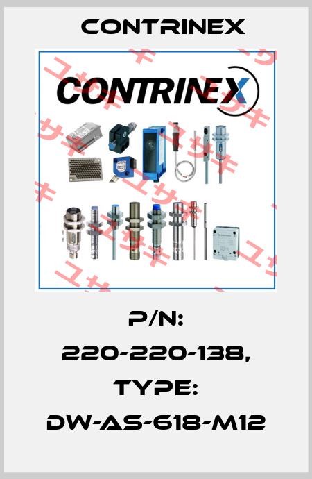p/n: 220-220-138, Type: DW-AS-618-M12 Contrinex