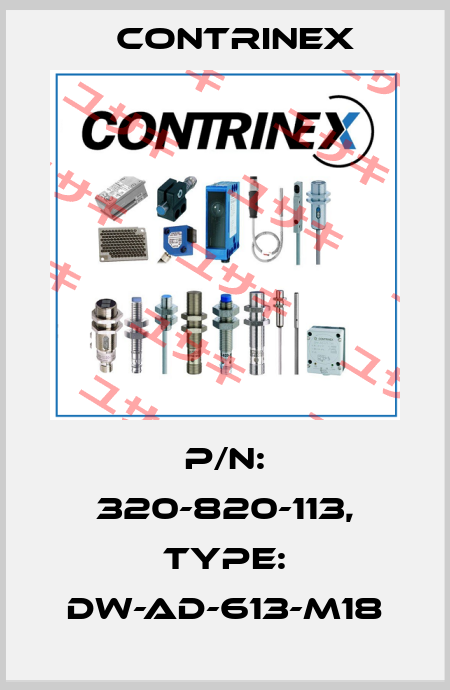 p/n: 320-820-113, Type: DW-AD-613-M18 Contrinex