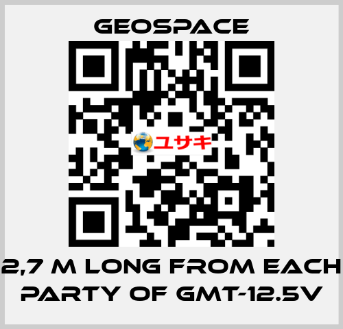 2,7 M LONG FROM EACH PARTY OF GMT-12.5V GeoSpace