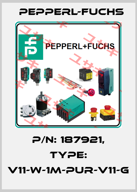 p/n: 187921, Type: V11-W-1M-PUR-V11-G Pepperl-Fuchs