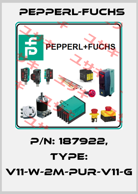 p/n: 187922, Type: V11-W-2M-PUR-V11-G Pepperl-Fuchs